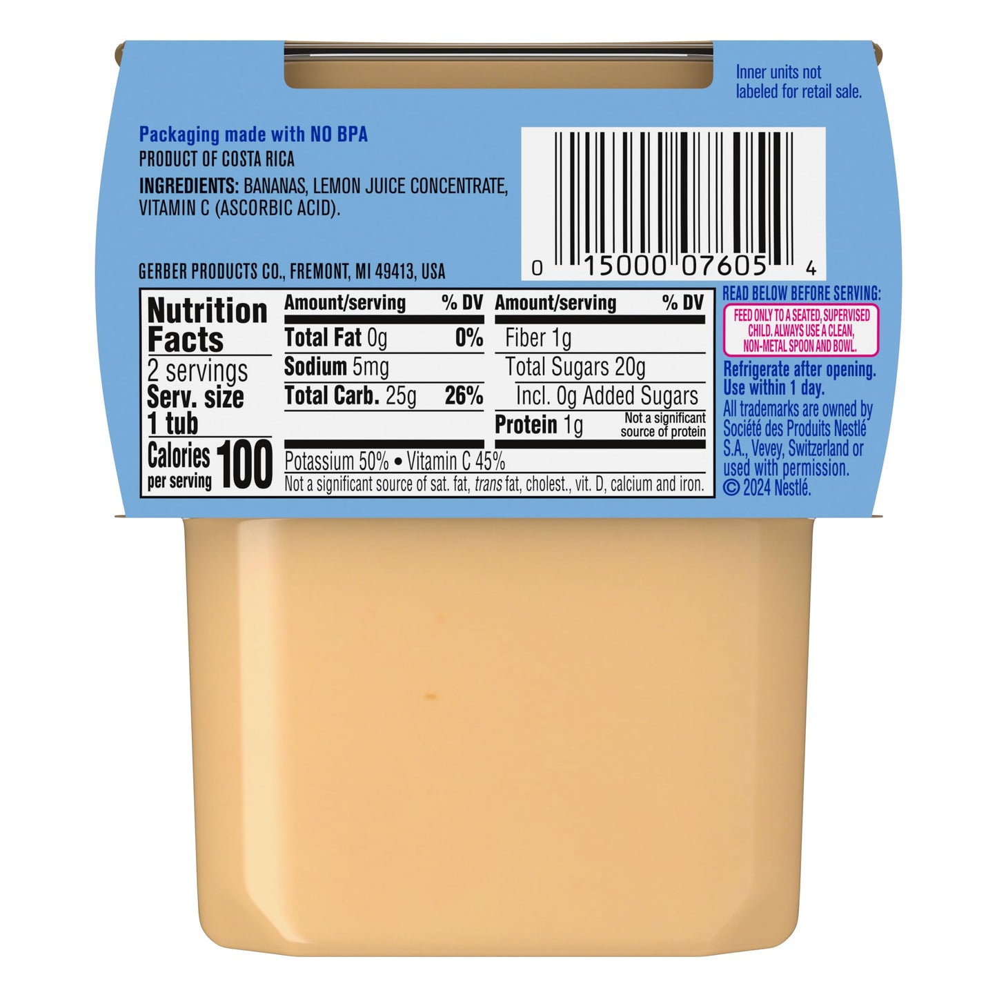 Gerber 2nd Food Baby Food Green Bean Puree, Natural & Non-GMO, 8 Ounce, 2 Count (Pack of 8)