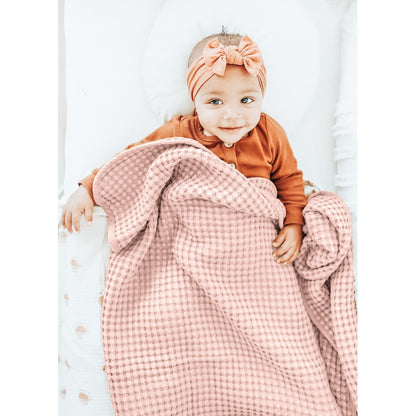 Konssy Waffle Baby Blanket - Soft & Cozy Nursery Swaddle Blanket, Lightweight Toddler Throw for Boys & Girls, Ideal for Wrapping (Oat)