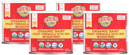 Earth's Best Organic Baby Formula for Babies 0-12 Months, Powdered Dairy Infant Formula with Iron, Omega-3 DHA, and Omega-6 ARA, 32 oz Formula Container
