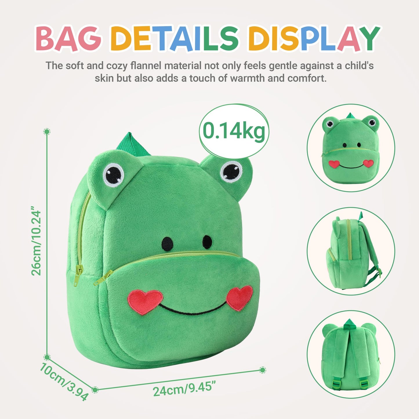 MICHLEY Toddler Backpack Plush Animal SchoolBag Cartoon Girls Travel Bag Mini Baby Daypack for Kids Kindergarten Pre School Bags, Cow