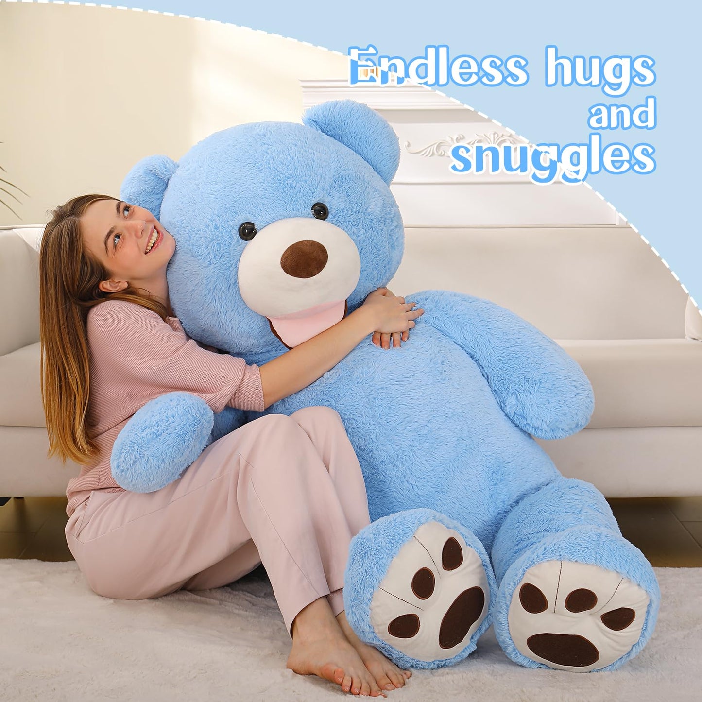MaoGoLan Giant Teddy Bear Stuffed Animal, 10 Feet Tall, Jumbo Size Plush, Charming and Fluffy for Decorations, Celebrations, Valentine's Day