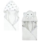 Hudson Baby Unisex Baby Cotton Animal Face Hooded Towel, Pretty Elephant, One Size