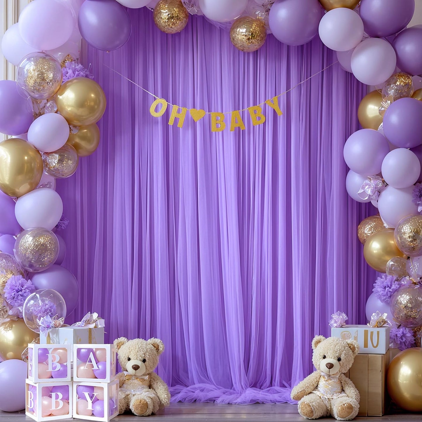 Champagne Tulle Backdrop Curtain for Parties Wedding 10ft×8ft Champagne Sheer Backdrop Curtains for Baby Shower Bridal Shower Reception Birthday Party Christmas Photoshoot Decorations 2 Panels