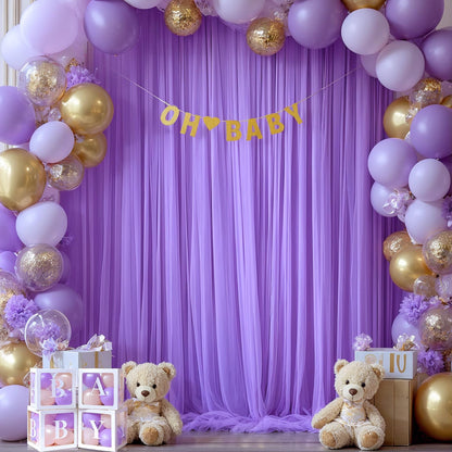 Champagne Tulle Backdrop Curtain for Parties Wedding 10ft×8ft Champagne Sheer Backdrop Curtains for Baby Shower Bridal Shower Reception Birthday Party Christmas Photoshoot Decorations 2 Panels