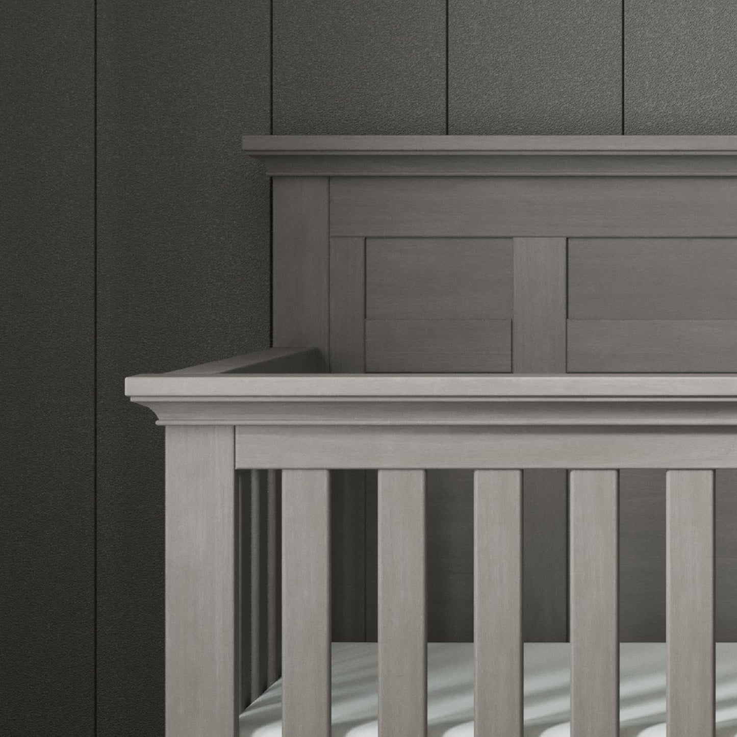 Child Craft Jordyn Full Panel 4-in-1 Convertible Crib, Baby Crib Converts to Day Bed, Toddler Bed and Full-Size Bed, 3 Adjustable Mattress Positions, Non-Toxic, Baby Safe Finish (Lunar Gray)