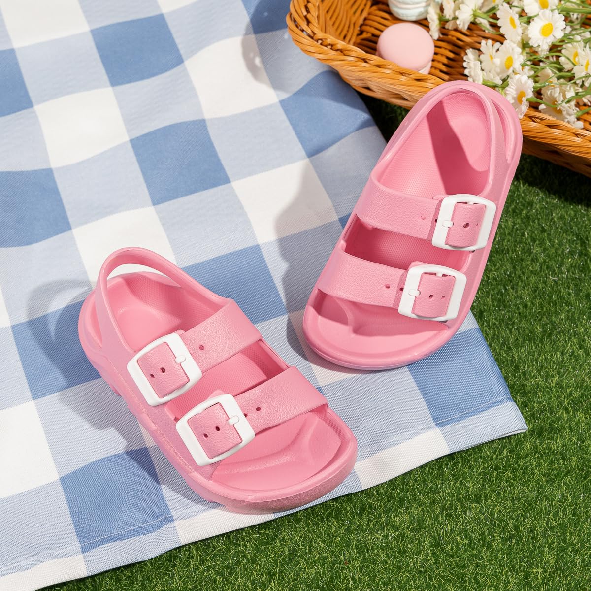 Casazoe Toddler Boys Girls EVA Comfort Lightweight Sandals Breathable Summer Beach Pool Casual Outdoor Shoes Adjustable Strap Open Toe Anti-Slip Quick Dry Shoe(Toddler/Little kids)