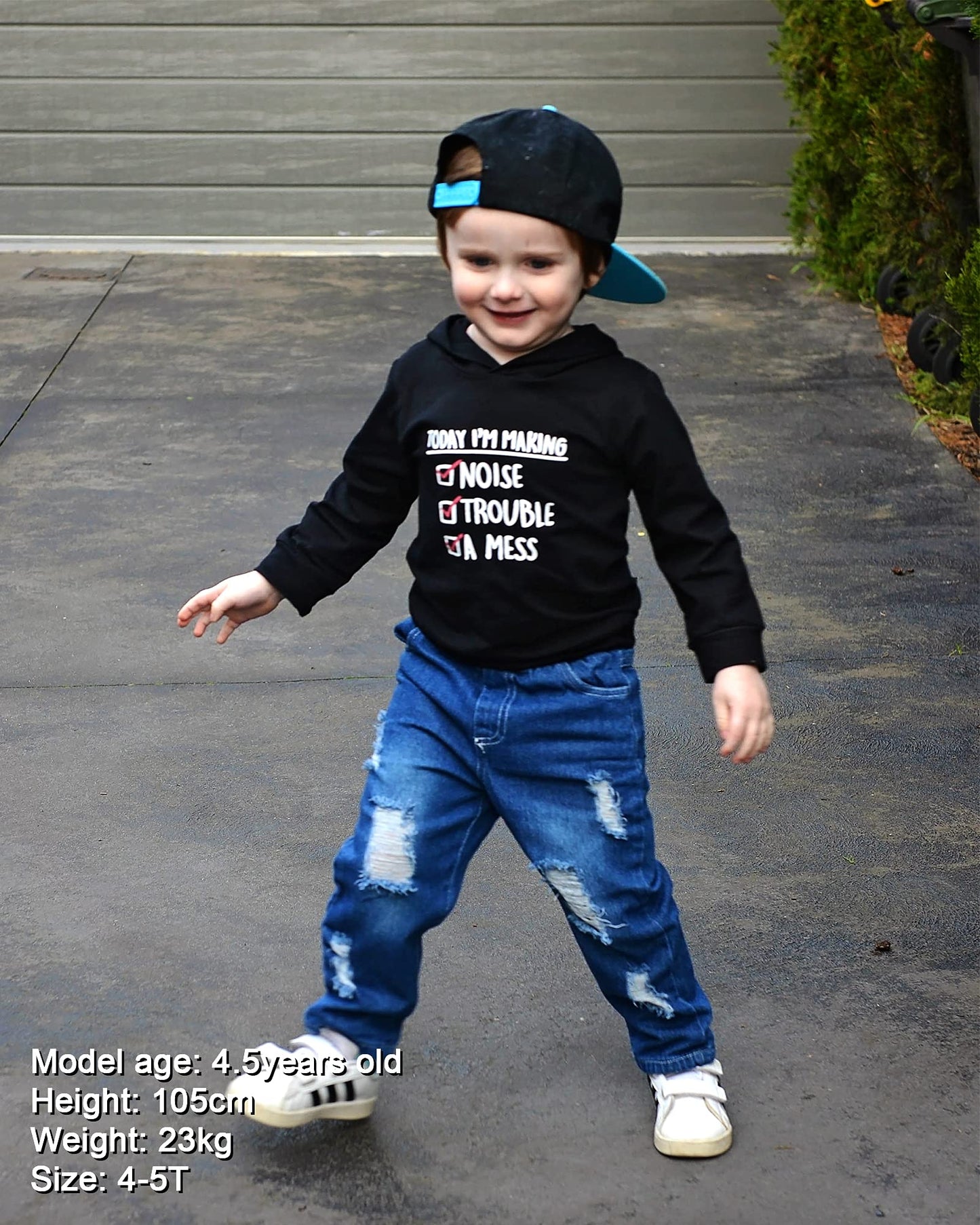 WESIDOM Baby Boy Clothes, Long Sleeve Printing Hoodie With Jeans Pants Outfits Set