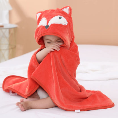 Baby Hooded Towel with Unique Animal Design Ultra Soft Thick Cotton Bath Towel for Newborn (Bunny)