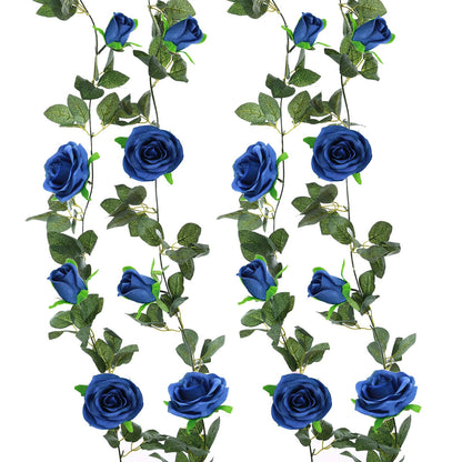 Felice Arts 2 Pack Pink Artificial Rose Garland Each 6.5FT Fake Rose Vine Hanging Floral Garland for Wedding Flowers Table Centerpiece Arrangement Baby Shower Decor