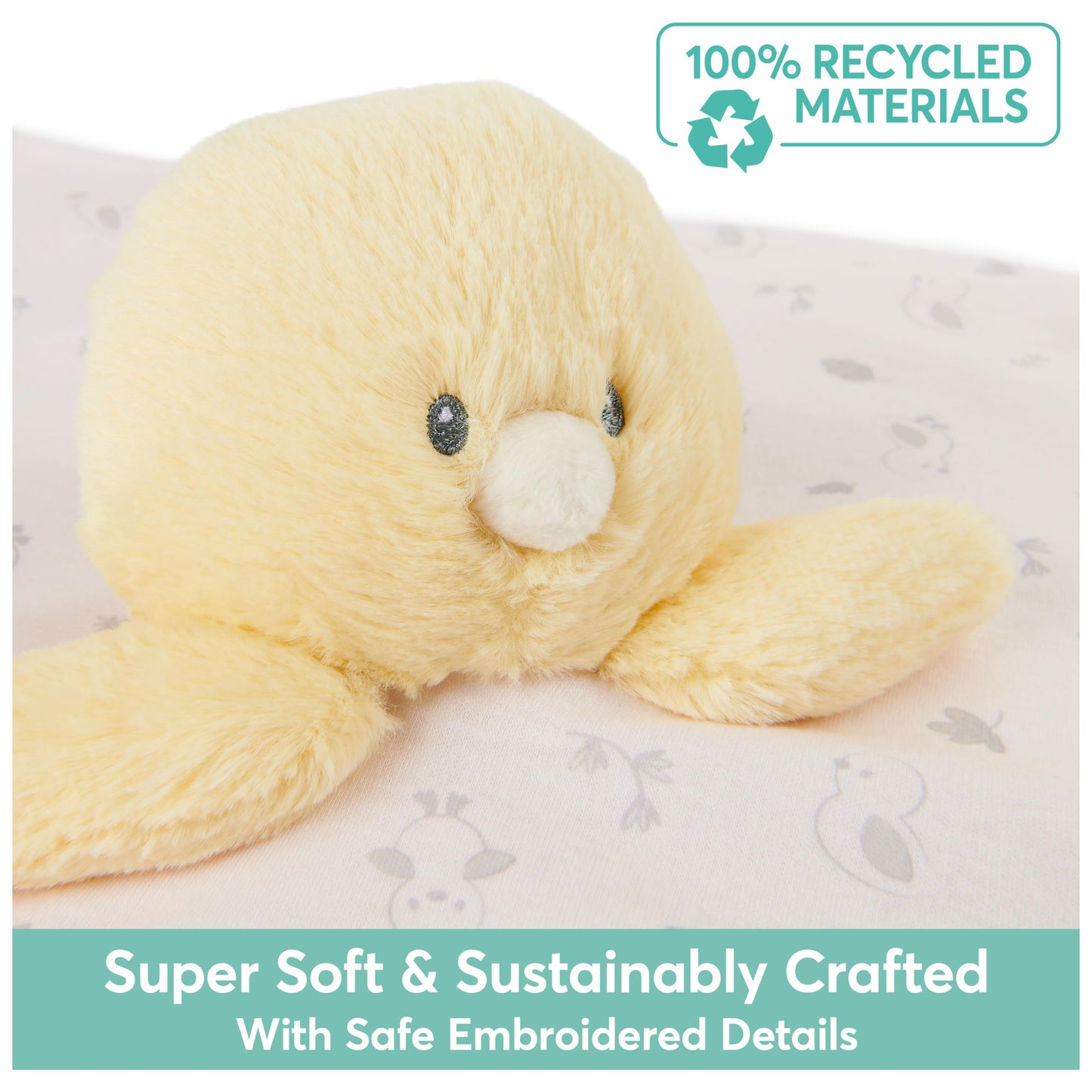 GUND Baby Sustainably Soft Puppy Lovey, Stuffed Animal Plush Blanket Made from 100% Recycled Materials, for Babies and Newborns, Blue/Cream, 10”
