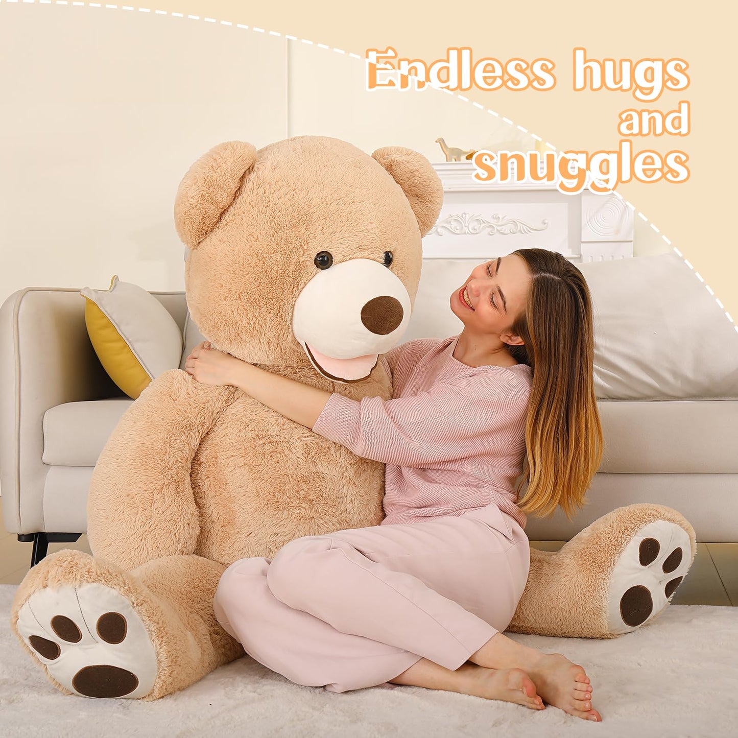 MaoGoLan Giant Teddy Bear Stuffed Animal, 10 Feet Tall, Jumbo Size Plush, Charming and Fluffy for Decorations, Celebrations, Valentine's Day