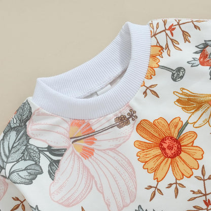 Mubineo Toddler Baby Girl Clothes Cute Long Sleeve Sweatshirt Sweatpant Outfits Fall Winter Tops Pant Outfit Sweatsuit