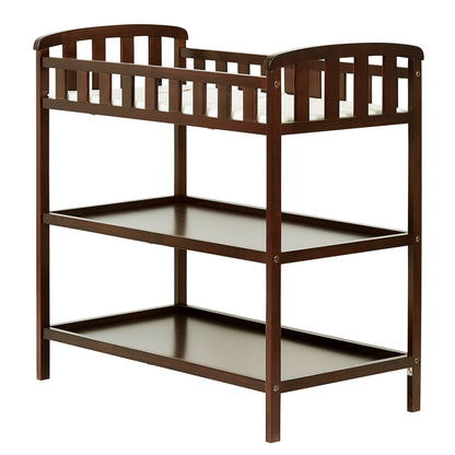 Dream On Me Emily Changing Table In Natural, Comes With 1" Changing Pad, Features Two Shelves, Portable Changing Station, Made Of Sustainable New Zealand Pinewood