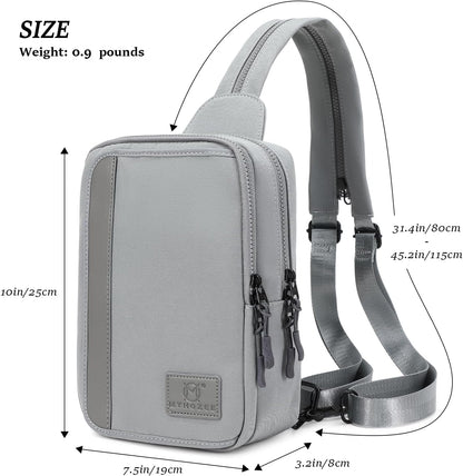 MYHOZEE Sling Bag Crossbody Backpack Purse - 2 in 1 Nylon Cross Body Bag Diaper with Wipes Pouch, Water Bottle Pocket