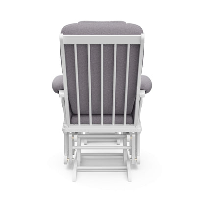 Storkcraft Tuscany Custom Glider and Ottoman with Free Lumbar Pillow (White/Slate Gray Swirl) - Cleanable Upholstered Comfort Rocking Nursery Chair with Ottoman