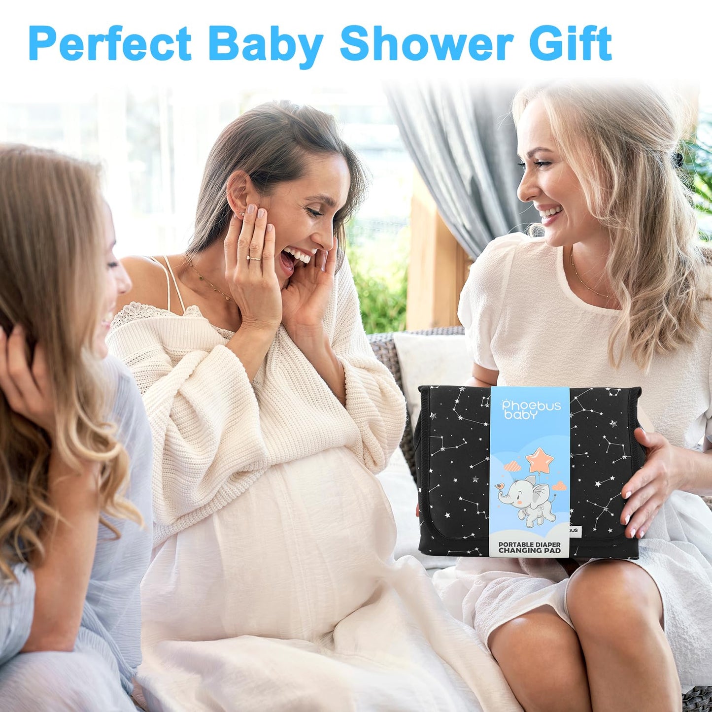 Baby Portable Changing Pad Travel - Waterproof Compact Diaper Changing Mat with Built-in Pillow - Lightweight & Foldable Changing Station, Newborn Shower Gifts