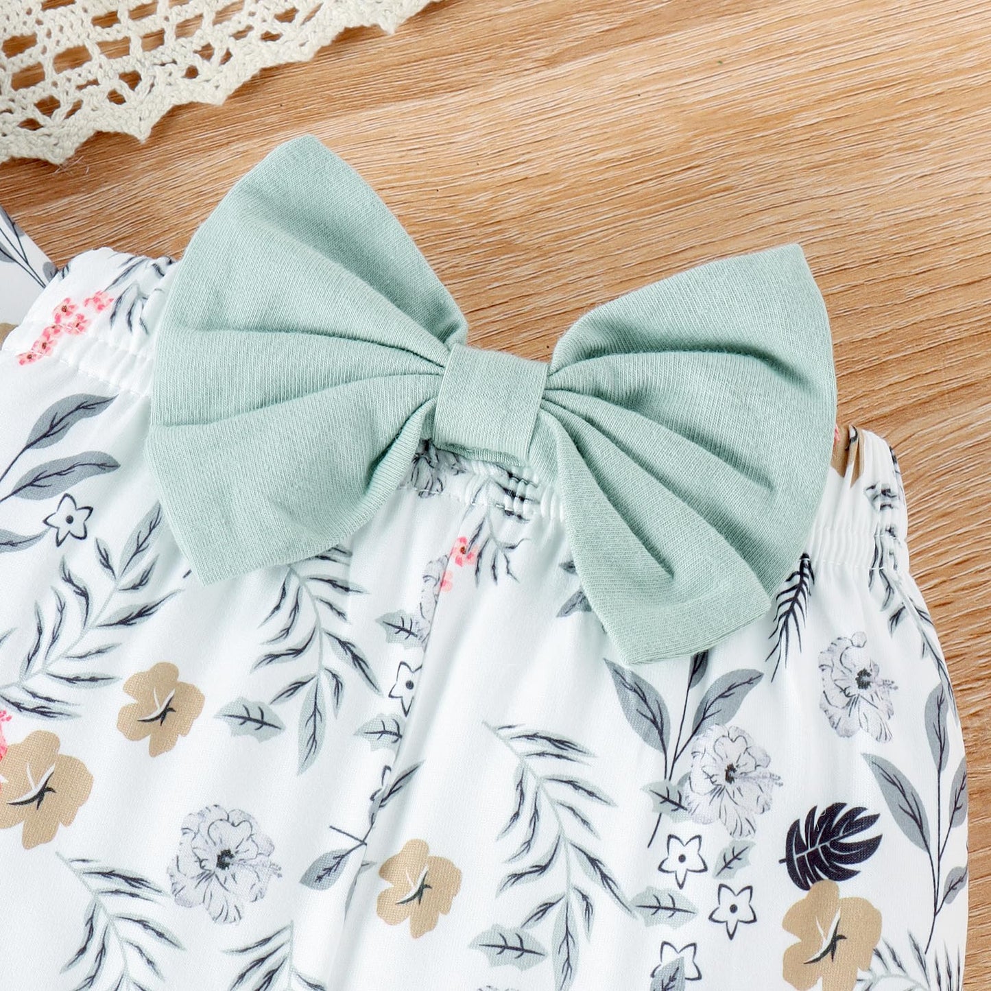 Newborn Infant Baby Girl Clothes 0-3-6-9-12-18 Months Outfits Sets Romper + Pants + Bow Headband for Girls