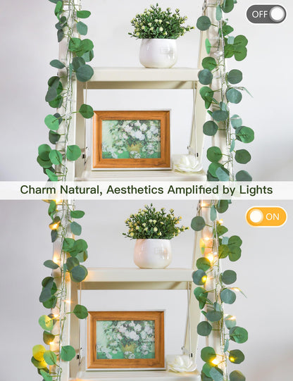 suddus Vine with Fairy Lights Battery Operated, 33ft 100 LED Ivy String Lights with Remote, Leaf Lights for Bedroom, Room, Wall, Garden, Party, Wedding Decor (Warm White)