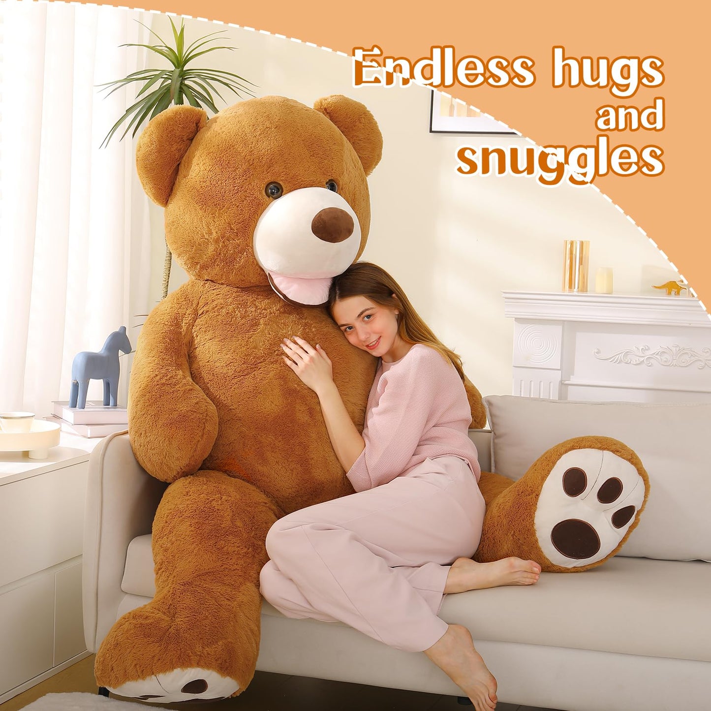MaoGoLan Giant Teddy Bear Stuffed Animal, 10 Feet Tall, Jumbo Size Plush, Charming and Fluffy for Decorations, Celebrations, Valentine's Day
