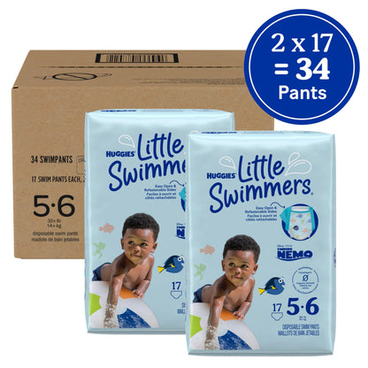 Huggies Little Swimmers Disposable Swimming Diapers, Size 4 (24-34 lbs), 18 Ct