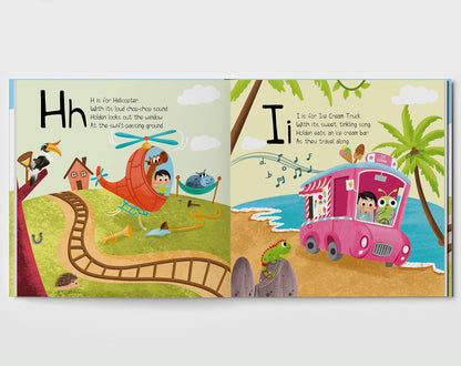 The ABC Train - ABC Book - Alphabet Learning for Toddlers 1-3 - Personalized Children's Book