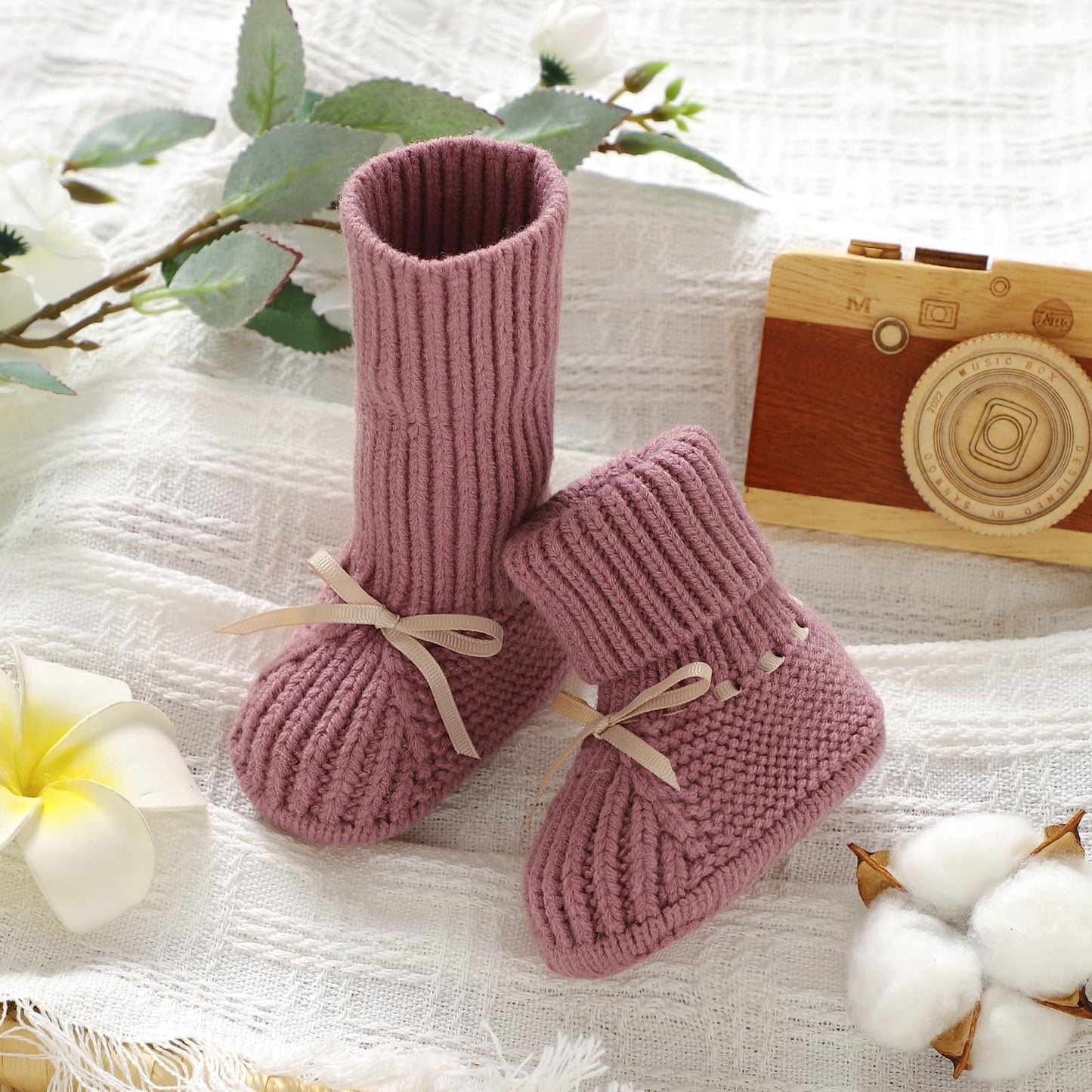 mimixiong Baby Booties Newborn Infant Sock Shoes Hand Knitting Crochet Boy and Girl Cozy Shoes