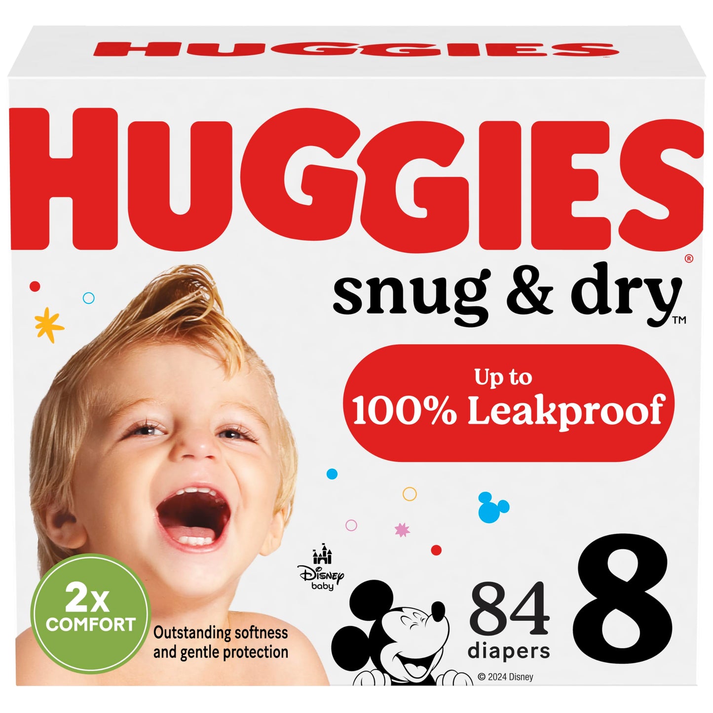 Huggies Size 1 Diapers, Snug & Dry Newborn Diapers, Size 1 (8-14 lbs), 38 Count, Packaging May Vary