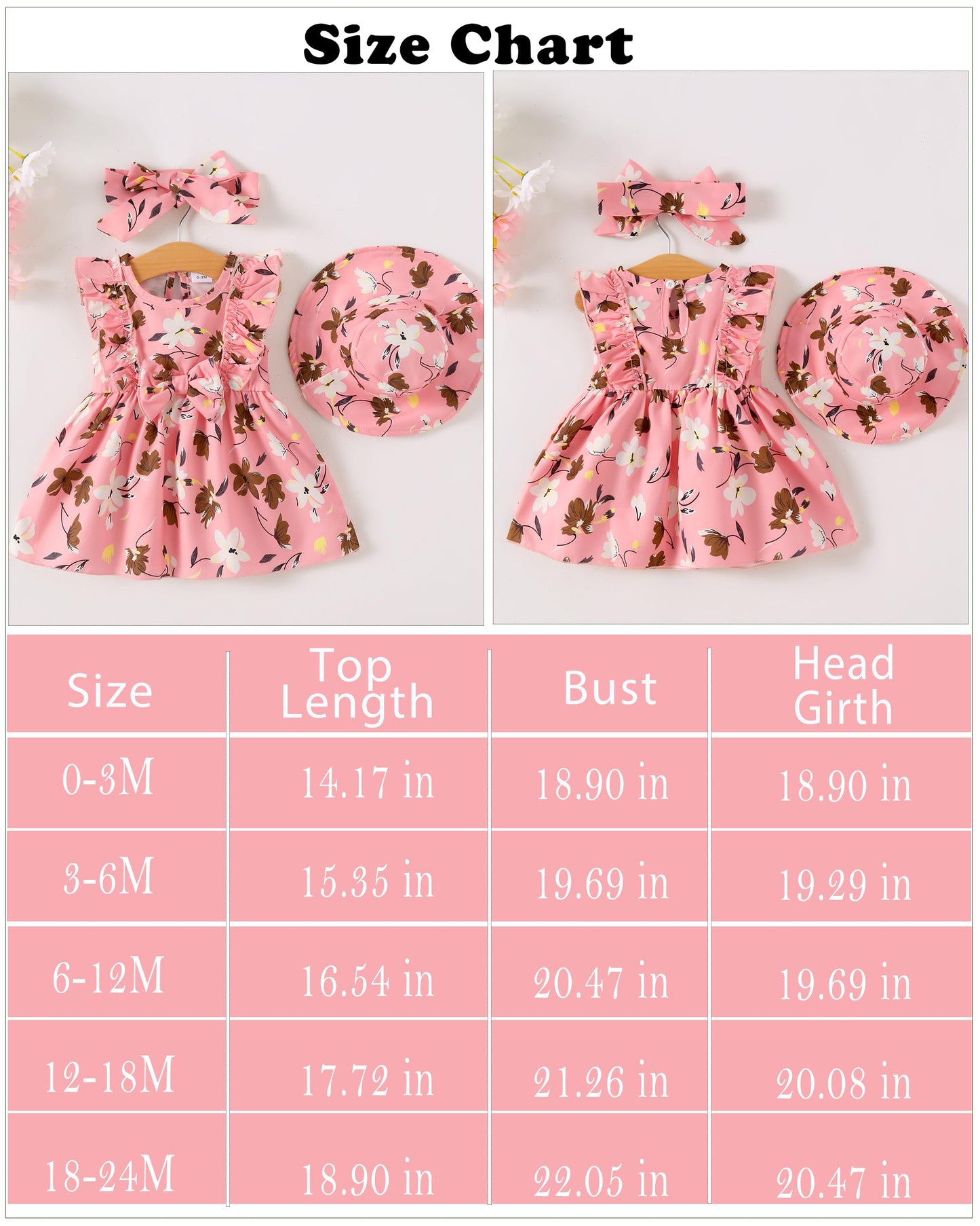 Renotemy Newborn Infant Baby Girl Dresses Summer Outfits Boho Casual Sundress Gifts Toddler Clothes for Girl with Hat and Bag