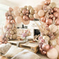 Dusty Pink Balloon Arch Kit Double Stuffed Blush Rose Nude Brown Balloon Garland 112pcs Matte Pastel Neutral Balloons for Boho Bridal Shower Baby Shower Birthday Theme Party Decoration