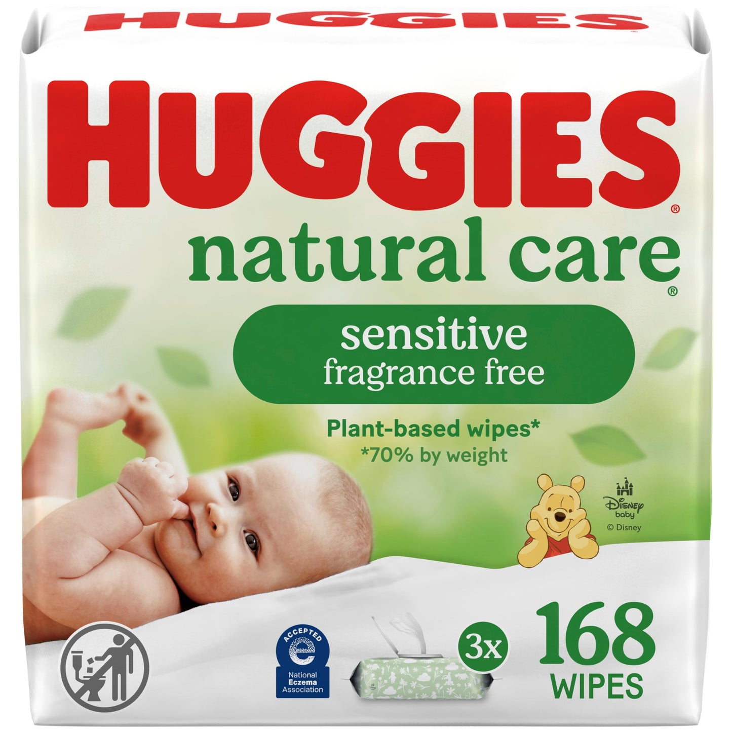 Huggies Natural Care Sensitive Baby Wipes, Unscented, Hypoallergenic, 99% Purified Water, 15 Flip-Top Packs (960 Wipes Total)
