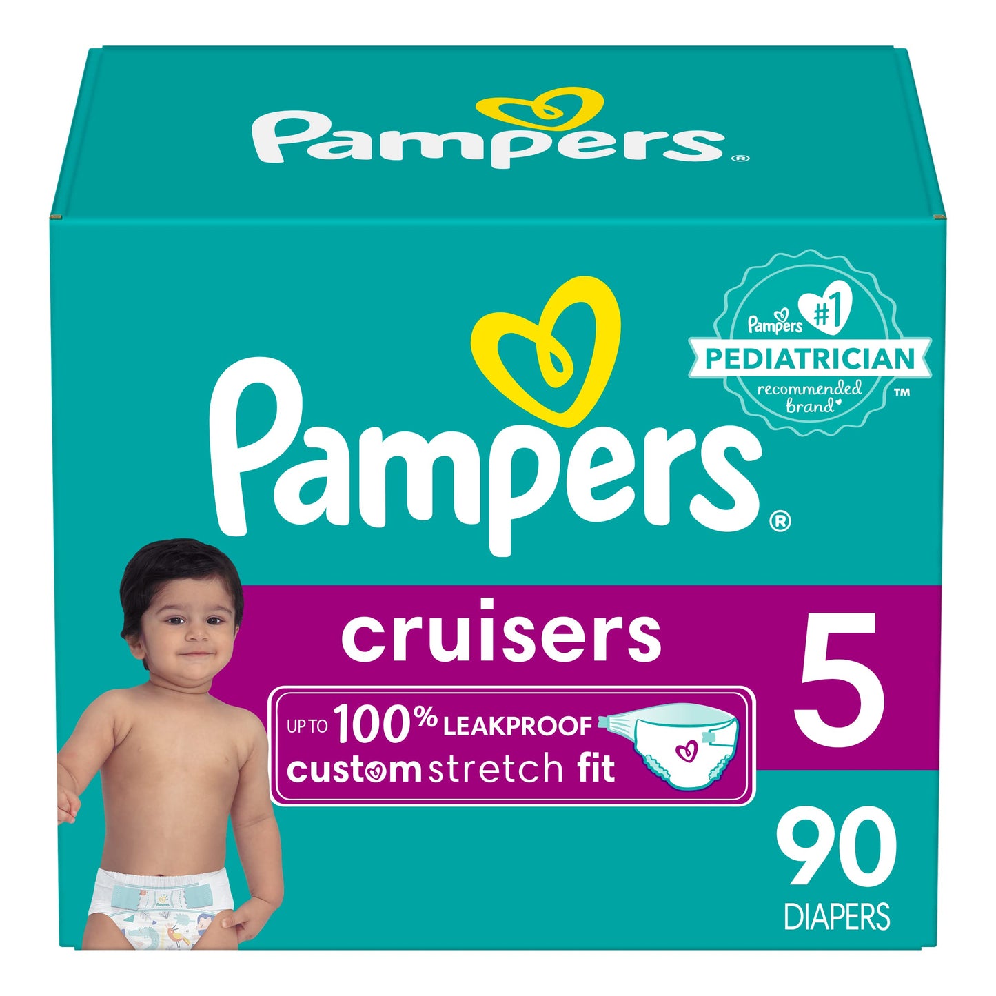 Pampers Cruisers Diapers - Size 3, 84 Count, Disposable Active Baby Diapers with Custom Stretch