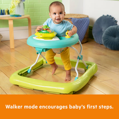 Bright Starts JuneBerry Walk-A-Bout Baby Walker and Entertainer, Removeable Floor Toy, with Easy Fold Frame for Storage, Ages 6 Months +