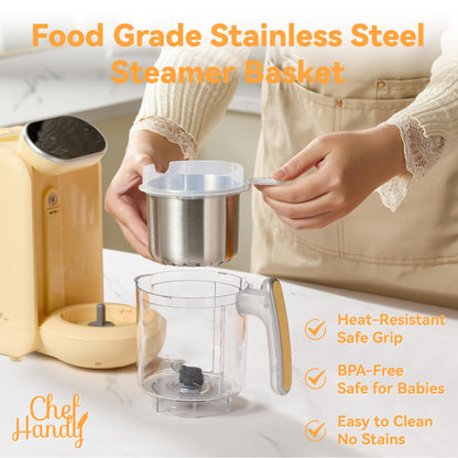 Baby Food Maker, 5 in 1 Baby Food Processor with Steaming Basket, Auto Cooking & Grinding, Touch Screen Control, Baby Steamer and Blender, Baby Food Puree Maker Warmer Mills Machine (Green)