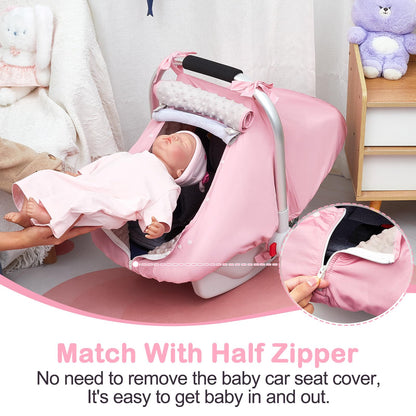 Unicorn Castle Baby Car Seat Cover Infant Car Seat Covers for Babies Breathable Car Seat Canopy Mesh Window Carseat Cover for Four Seasons Newborn