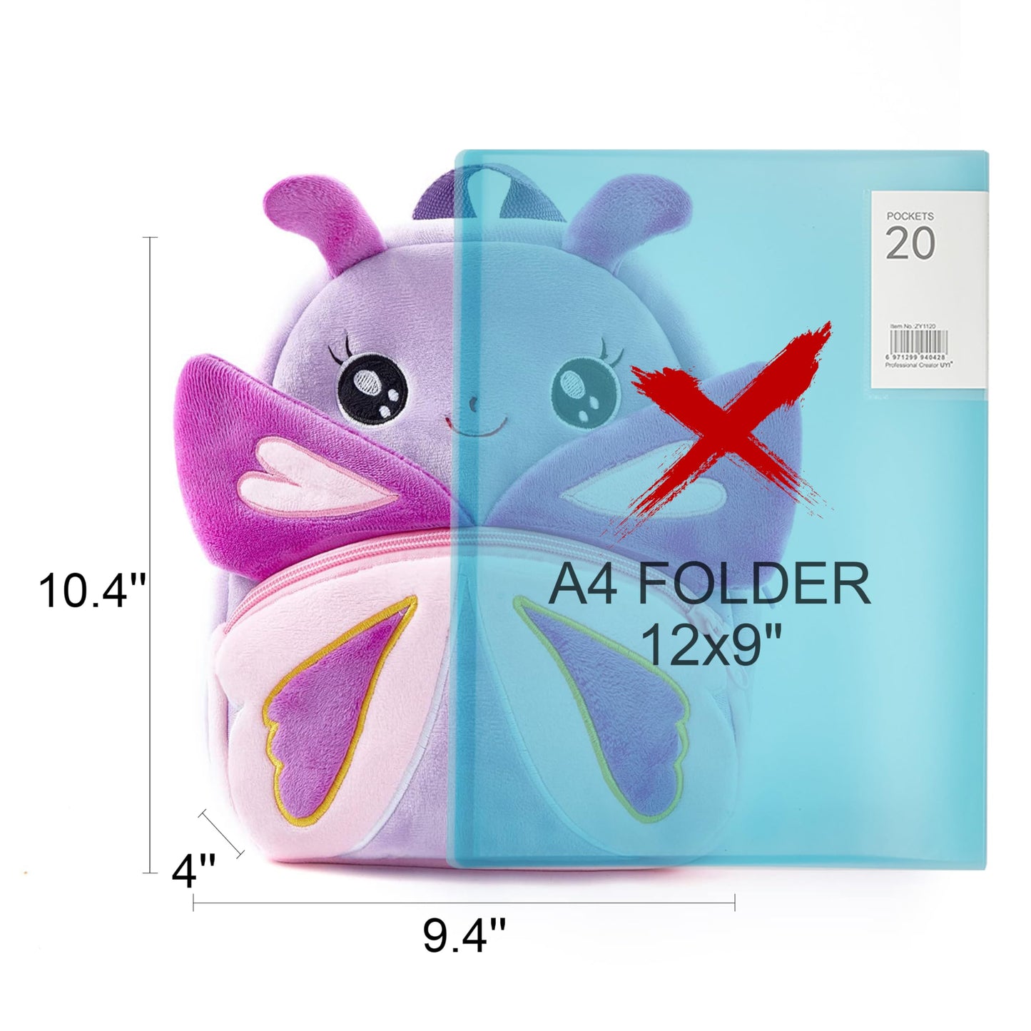 NICE CHOICE Cute Toddler Backpack Toddler Bag Plush Animal Cartoon Mini Travel Bag for Baby Girl Boy 2-6 Years(Grey Elephant)