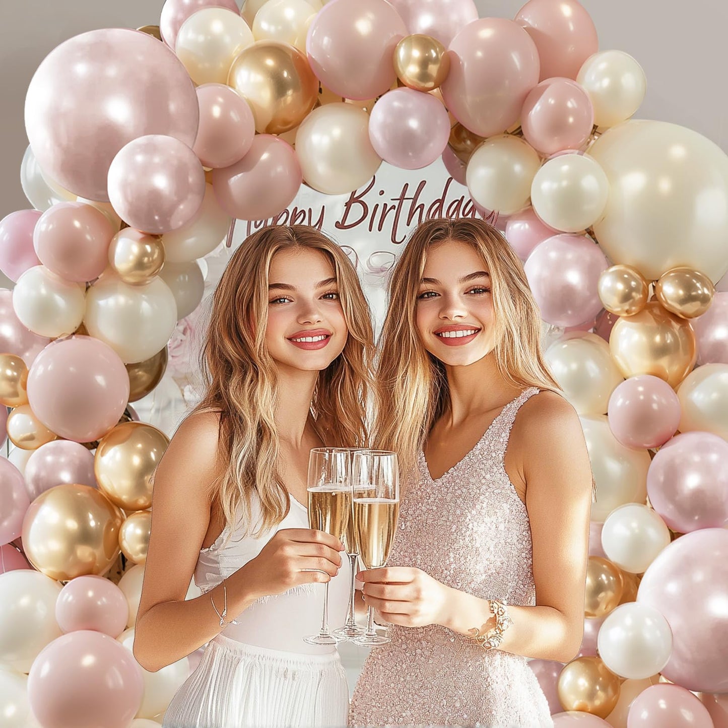 Black And White Balloon Arch Kit, Double Stuffed White And Black Balloons Garland Pearl White Sand Black Latex Balloons Different Size for Wedding Coquette Birthday Party Decorations