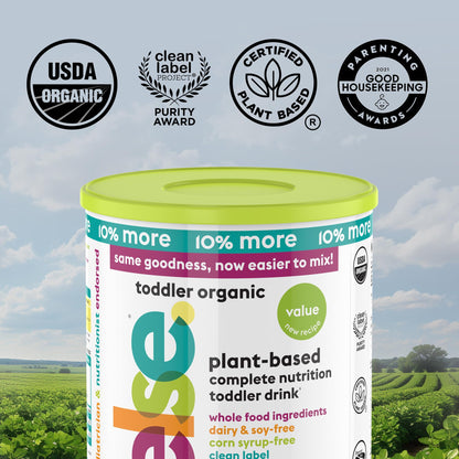 Else Nutrition Toddler Formula 12-36 mo., Plant Based Toddler Nutritional Drink - Soy & Dairy Free, Lactose Free - Complete Baby Formula (12-36 mo.), Protein Powder w/ 20+ Vitamins (22oz, 6-Pack)