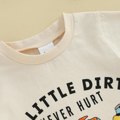 Toddler Baby Boy Summer Clothes Funny Pattren Letter Short Sleeve T Shirt with Shorts 2 Peices Outfits