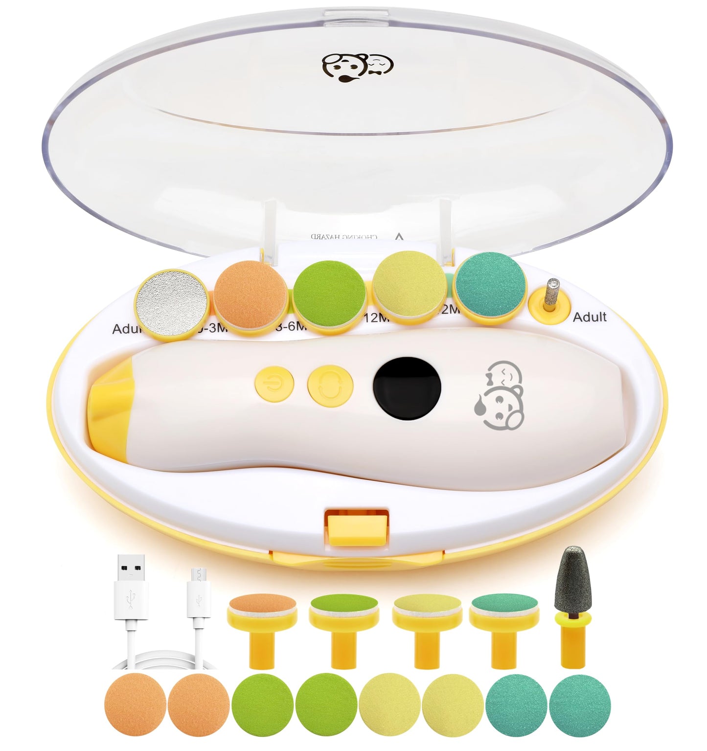Baby Nail Trimmer 21 in 1, Usage Labeled Case & 13 Extra Replacement Tools, Royal Angels Baby Electric Nail File, Baby Nail Care, Nail Clipper Newborn Toddler Toes & Fingernails Nail Kit (Blue)