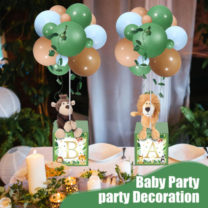 Lenwen 6 Sets Pink Bear Decorations for Baby Shower, Baby Letter Boxes Baby Shower Table Centerpieces Bear Stuffed Animals Balloon with Stand Bear Plush Toy Baby Boxes for Birthday Party Wedding