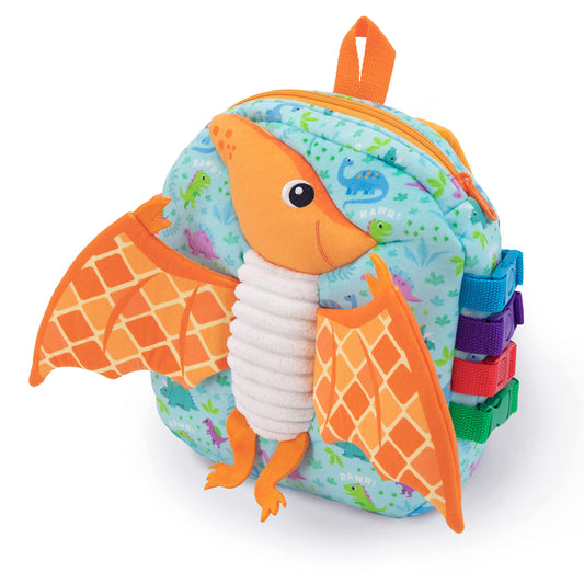 Buckle Toys Blossom Butterfly Toddler Backpack with Buckles and Toddler Learning Activities and Sensory Toys for Toddlers 1-3, Travel Essentials & Road Trip Activities for Fine Motor Skill Development