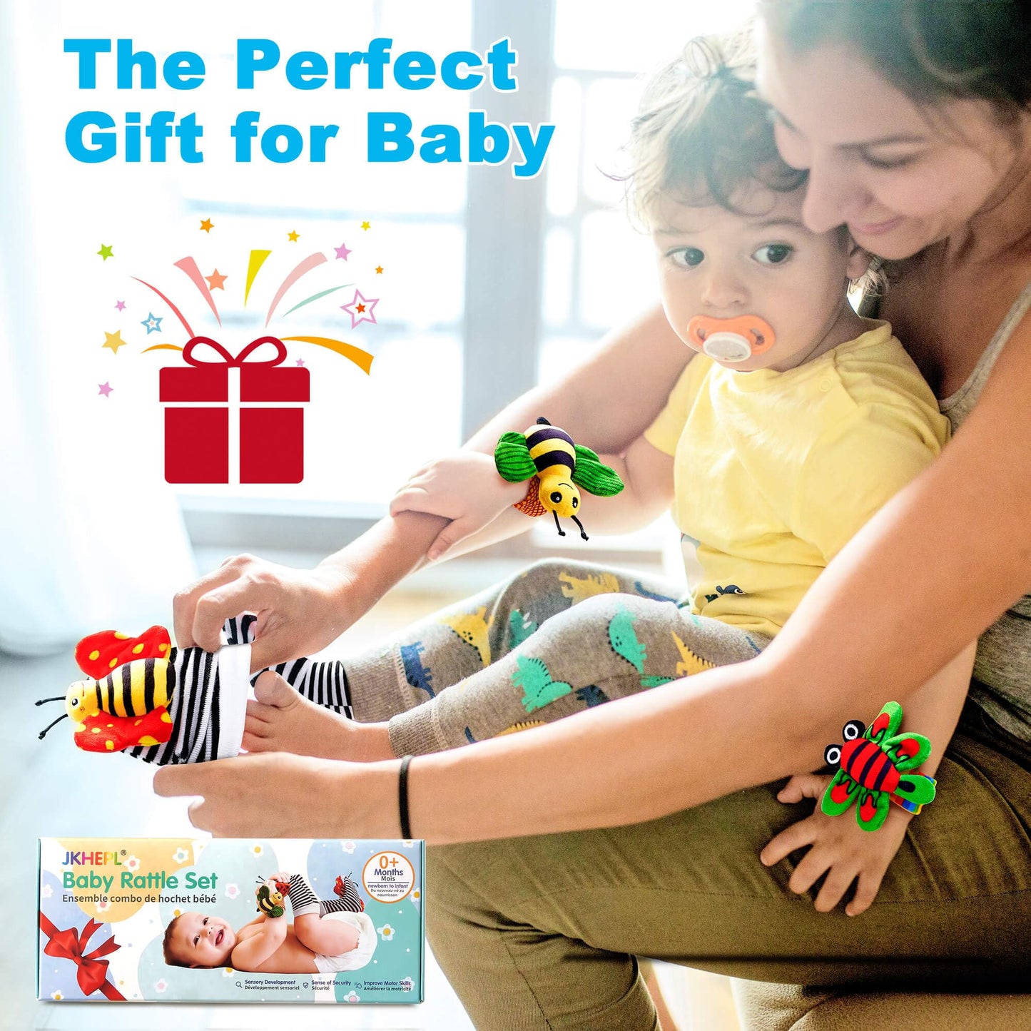 Baby Rattles 0-6 Months: Baby Toys Baby Essentials Rattles for Babies 6-12 Months Infant Toys 0-3 Months Newborn Toys Wrist Rattle Socks - Newborn Essentials Must Haves Gifts for Girl Boy