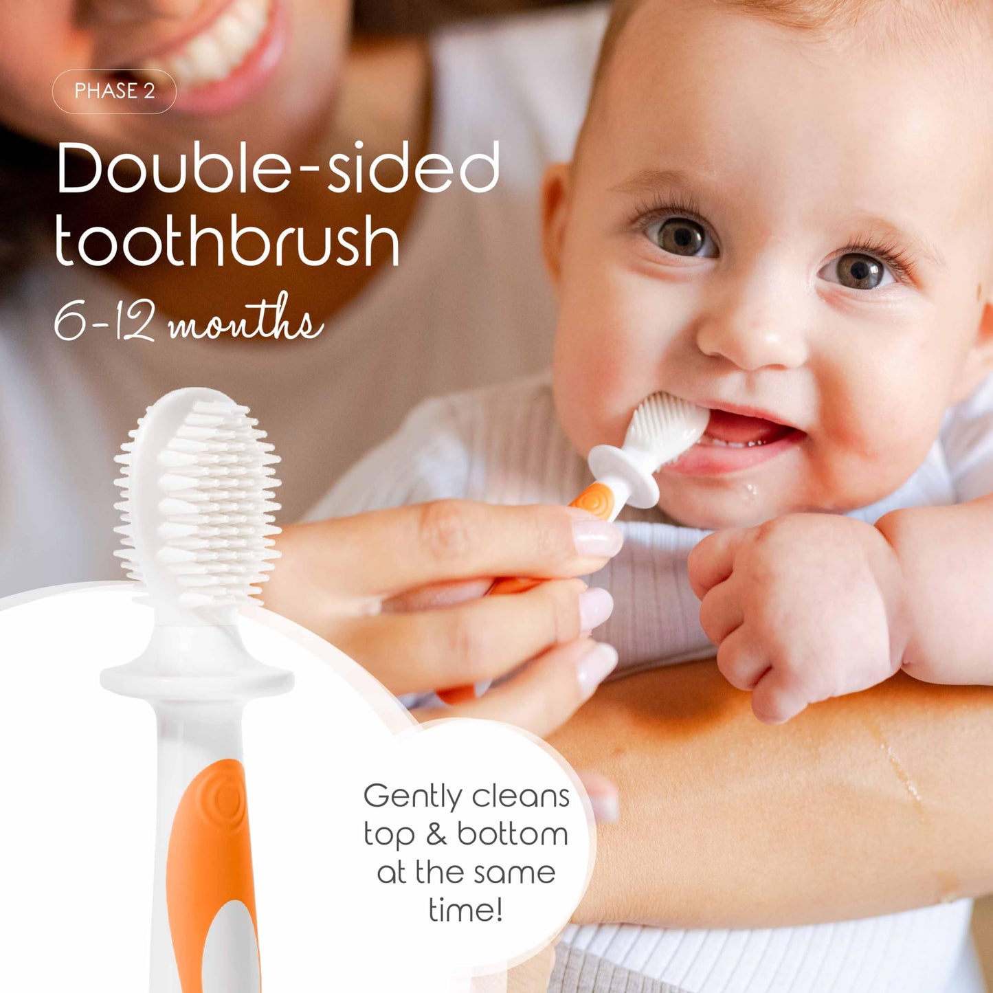 Cherish Baby Care Baby Toothbrush & Toddler Toothbrush Set (0-2 Years) - BPA-Free & Safety-Tested, 2023 Award Winner, Food-Grade Silicone (Teal)