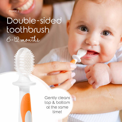 Cherish Baby Care Baby Toothbrush & Toddler Toothbrush Set (0-2 Years) - BPA-Free & Safety-Tested, 2023 Award Winner, Food-Grade Silicone (Teal)