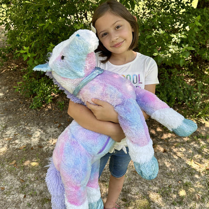 Tezituor 47 Inch Giant Horse Stuffed Animal, 4ft Realistic Chocolate Stuffed Horse Plush Toy, Hugging Soft Horse Pony Plush Pillow for Boys Girls,