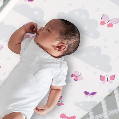 Bedtime Originals 3 Piece Crib Bedding Set, Butterfly Kisses, Multicolor