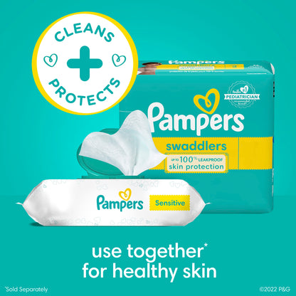 Pampers Baby Wipes Sensitive Perfume Free 7X Refill Packs (Tub Not Included) 448 Count