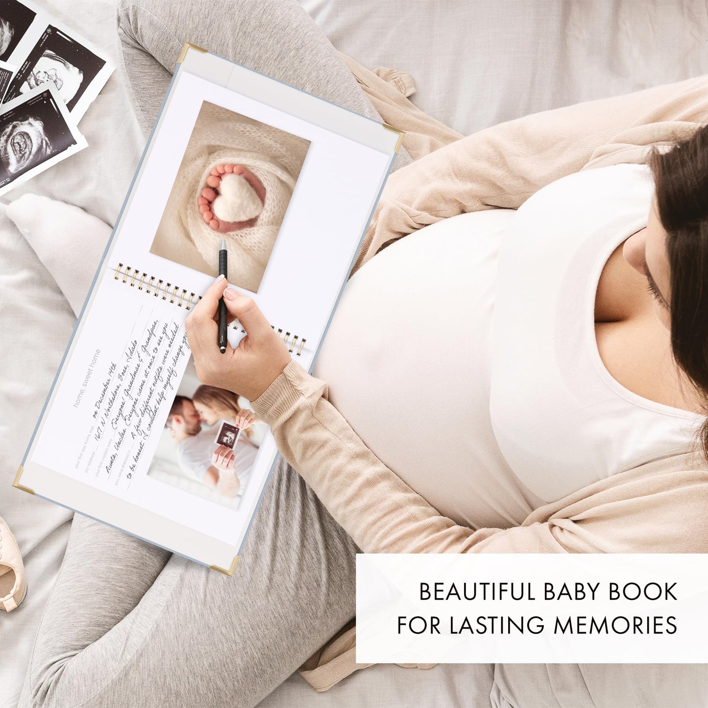Keepsake Baby Memory Book for Boys and Girls – Timeless First 5 Year Baby Book With Photoslots – Cute Journal Scrapbook or Photo Album - Record a Milestone for Every Event from Birth to Age 5