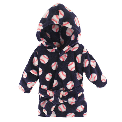 Luvable Friends Unisex Baby Plush Bathrobe, Floral, 0-9M
