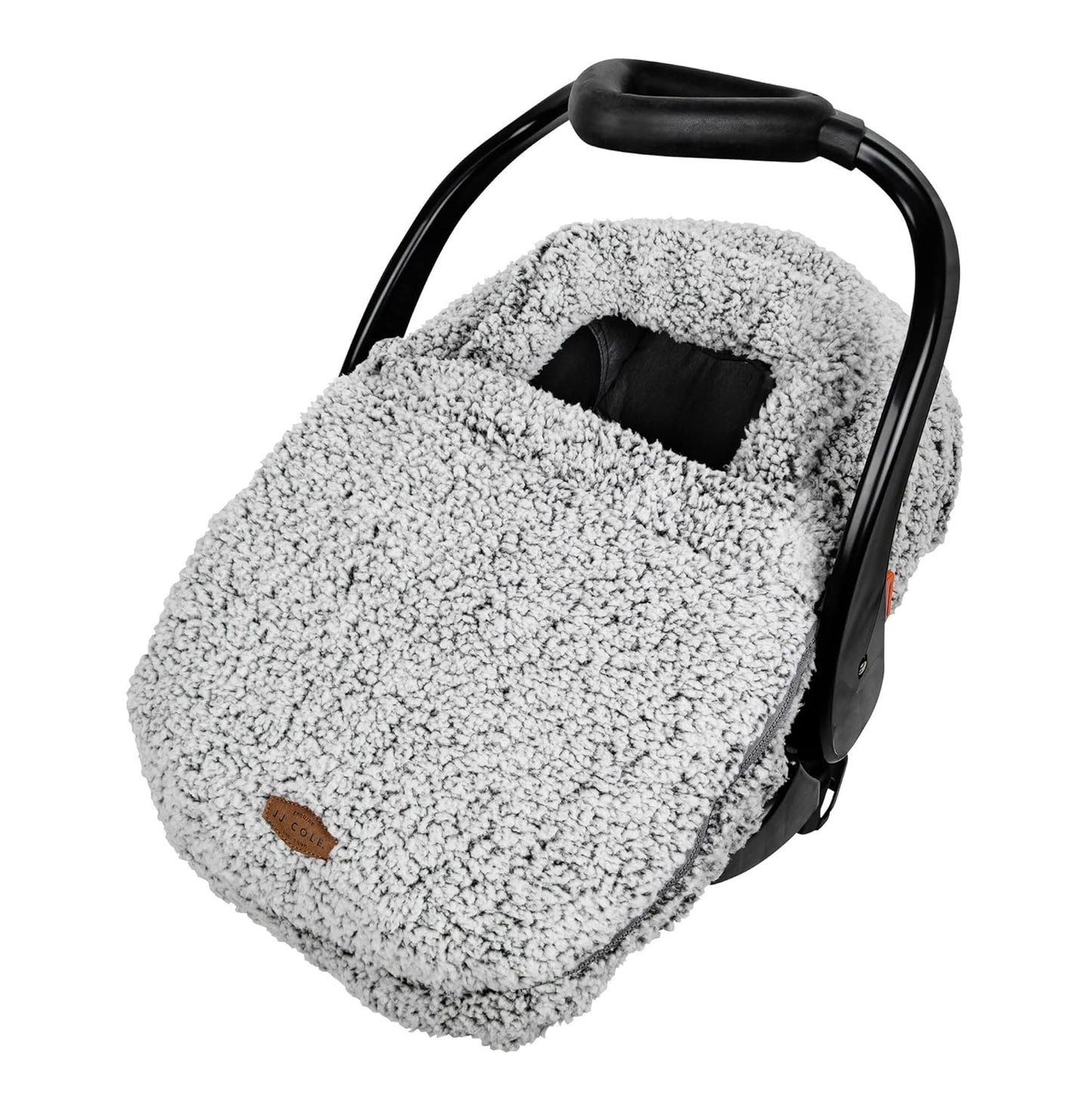 JJ Cole Winter Baby Car Seat Cover - Winter Car Seat Cover for Baby Seat or Stroller - Infant Car Seat Covers with Warm Sherpa Lining - Cuddly Gray